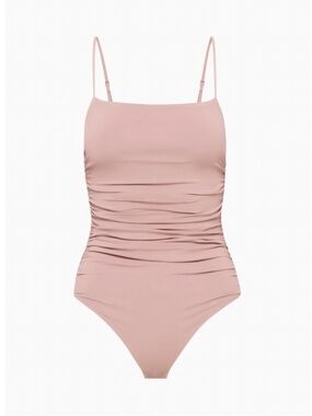 Aritzia Contour Ruched Bodysuit Mauve Pink